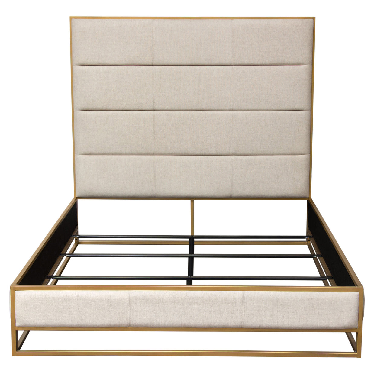 Contemporary Upholstered & Metal Bedframe
