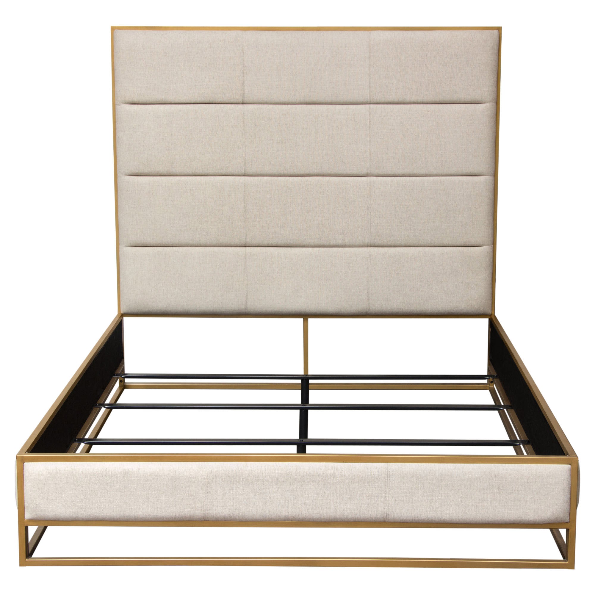 Contemporary Upholstered & Metal Bedframe