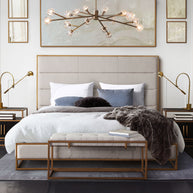 Contemporary Upholstered & Metal Bedframe