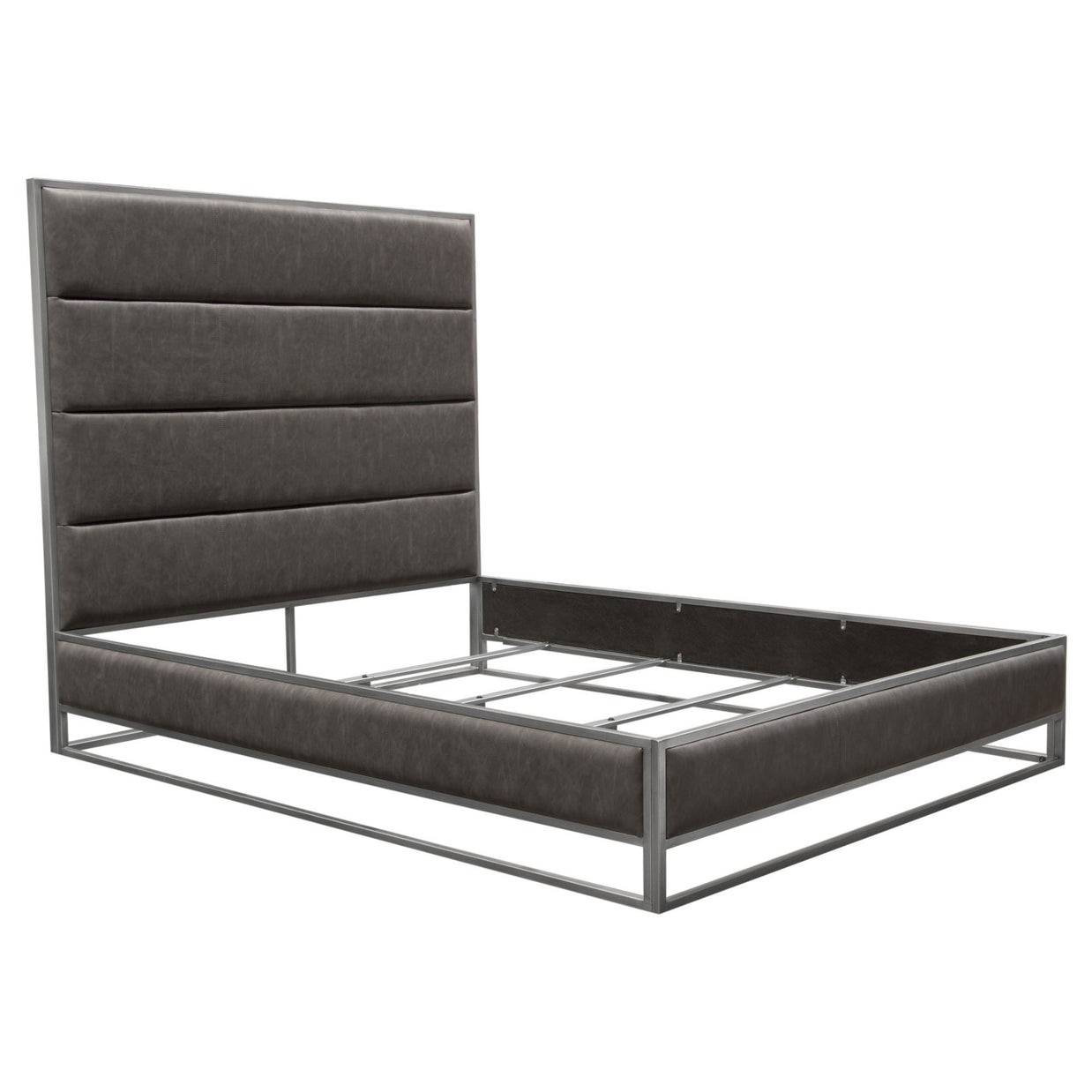Contemporary Upholstered & Metal Bedframe