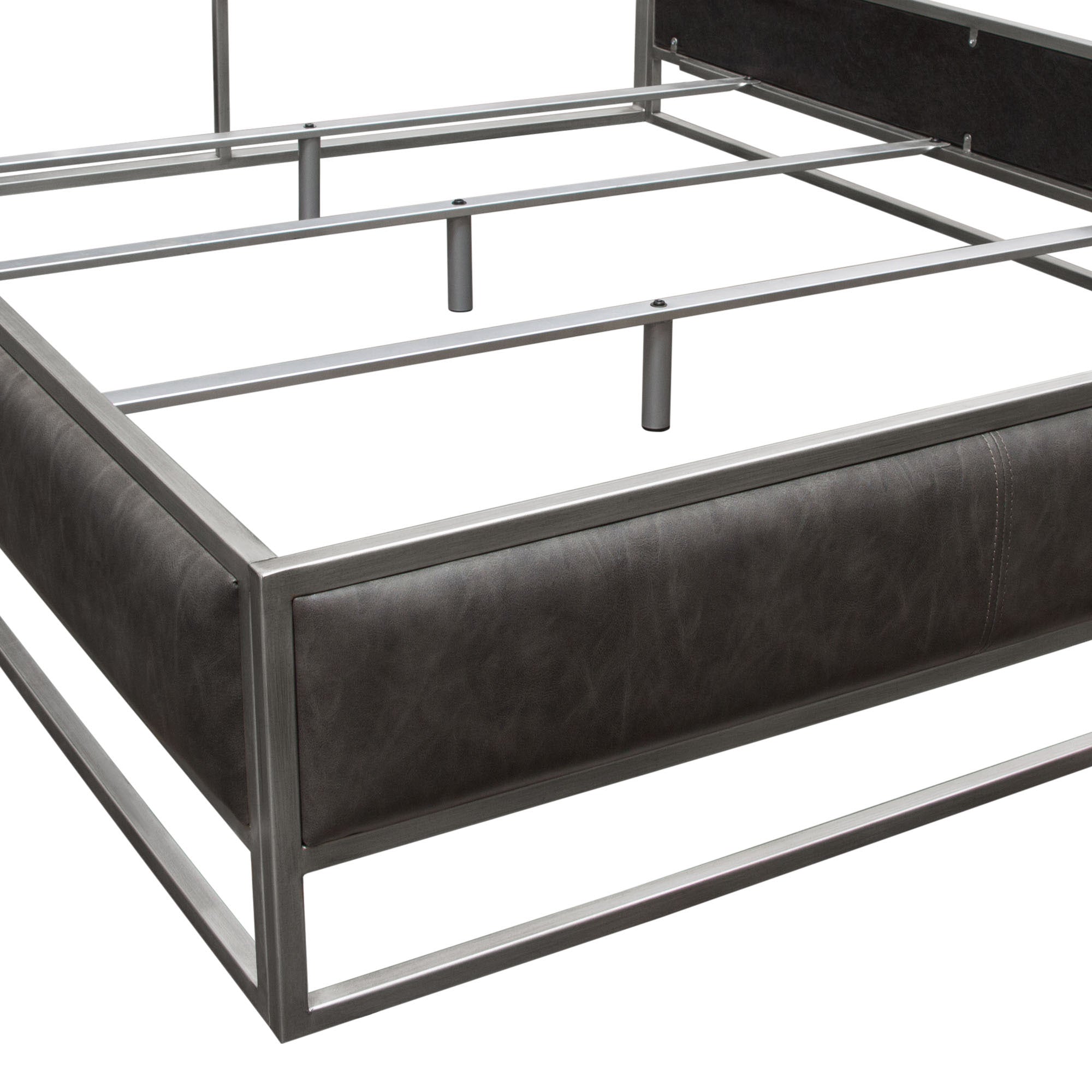 Contemporary Upholstered & Metal Bedframe