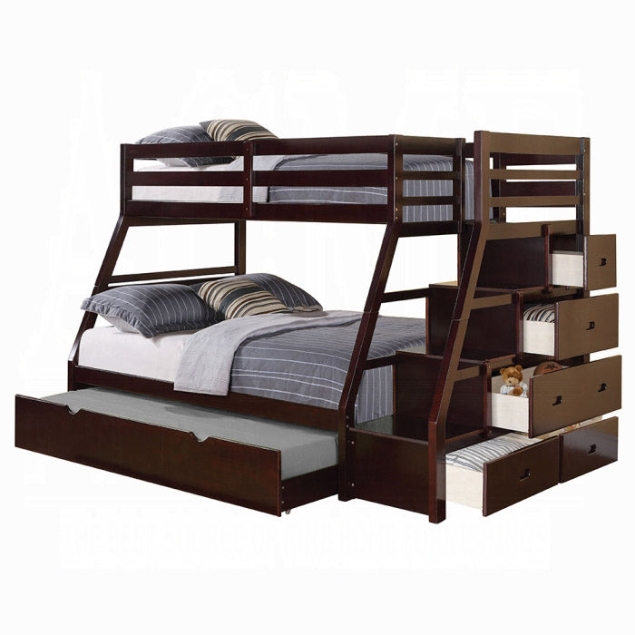 Espresso Twin/Full Storage & Trundle Bunk Bed