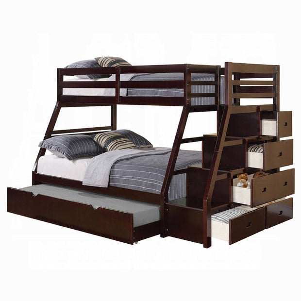 Espresso Twin/Full Storage & Trundle Bunk Bed