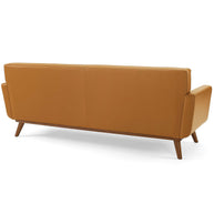 Top-Grain Leather Mid-Century Modern Style Sofa