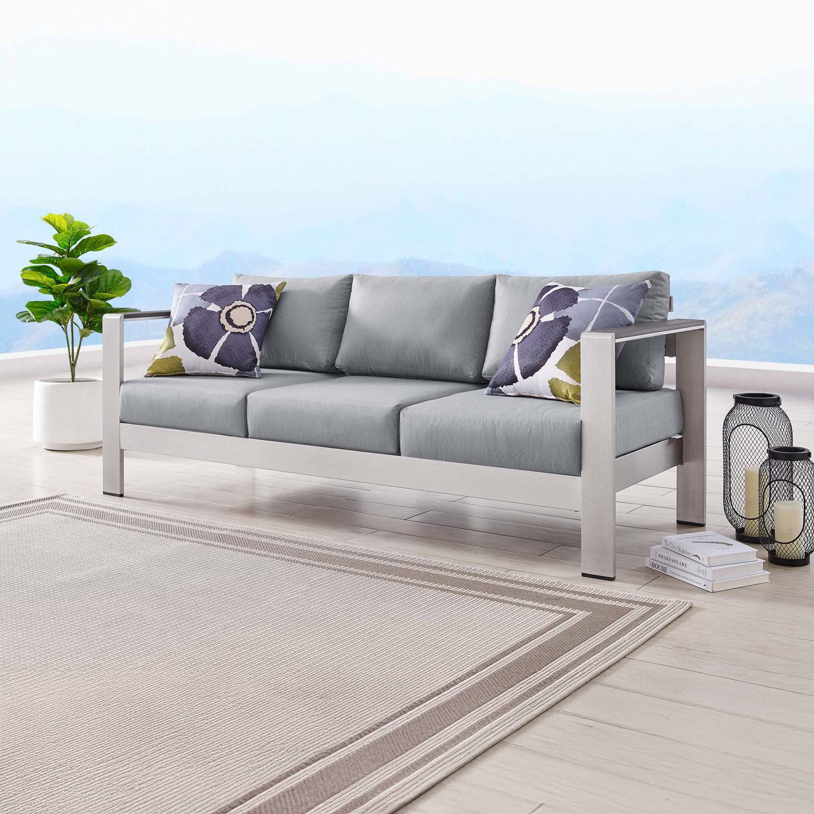 Contemporary Aluminum Outdoor Sofa