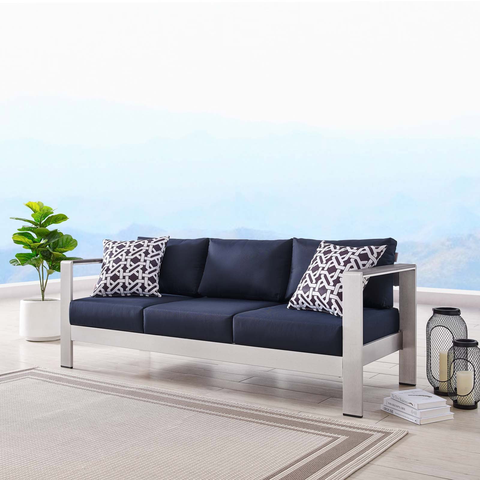 Contemporary Aluminum Outdoor Sofa