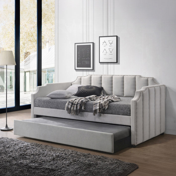 Gray Channel Tufted Daybed