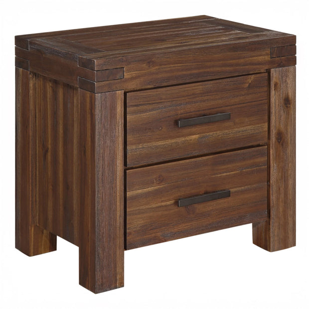 Brown solid wood nightstand
