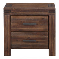 Brown solid wood nightstand