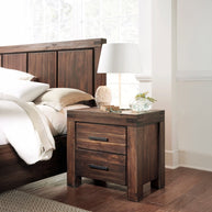 Brown solid wood nightstand