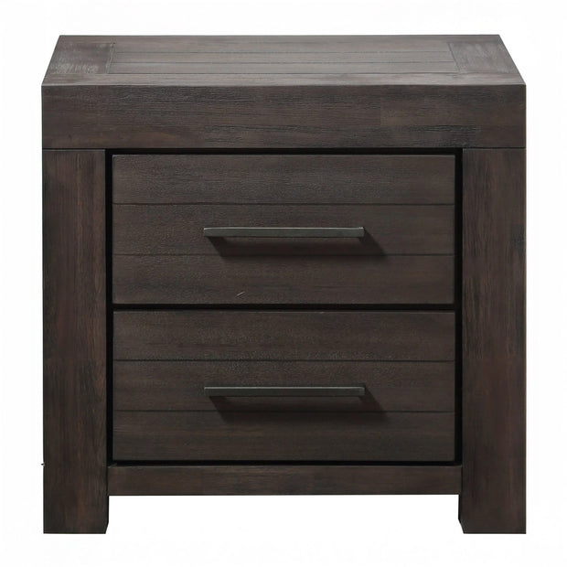 Basalt Gray Solid Acacia Nightstand