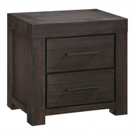 Basalt Gray Solid Acacia Nightstand