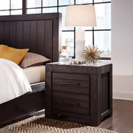 Basalt Gray Solid Acacia Nightstand