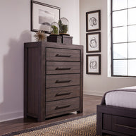 Basalt Gray Solid Acacia Chest of Drawers