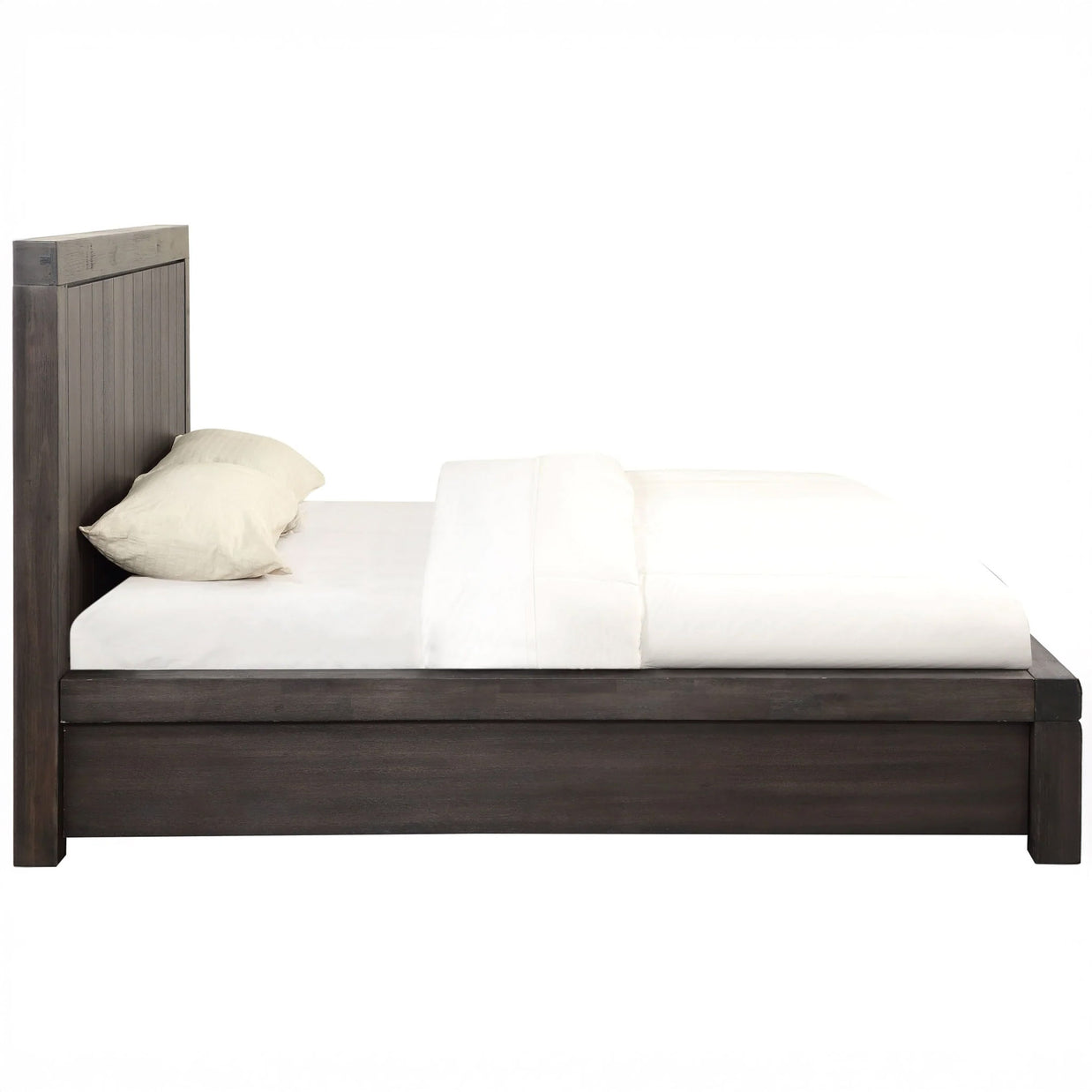 Basalt Gray Solid Acacia Bed Frame