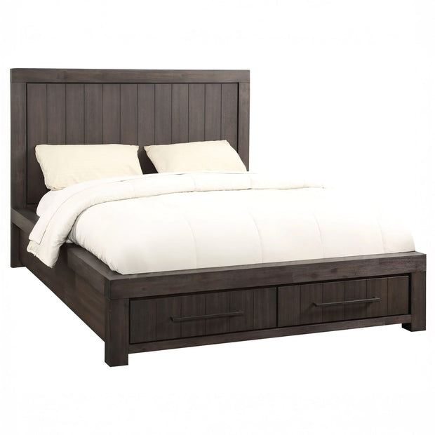 Storage Basalt Gray Solid Acacia 5 PC Bedroom Set