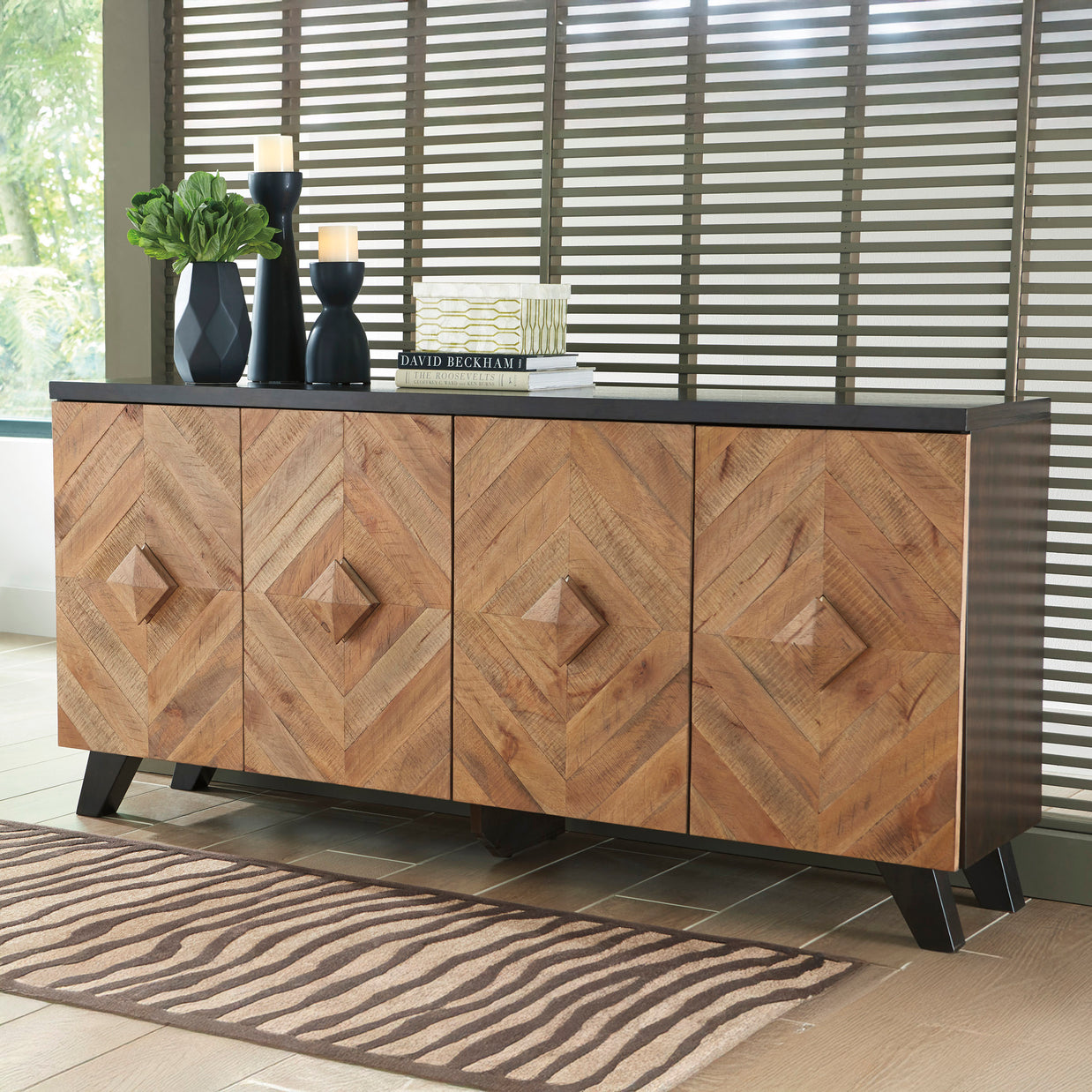 Two-Tone Mid-Century Accent Cabinet