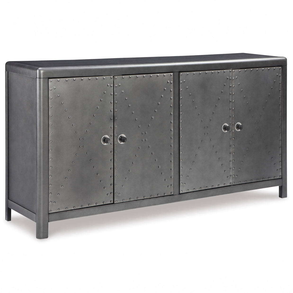 4-Door Industrial Gunmetal Accent Cabinet