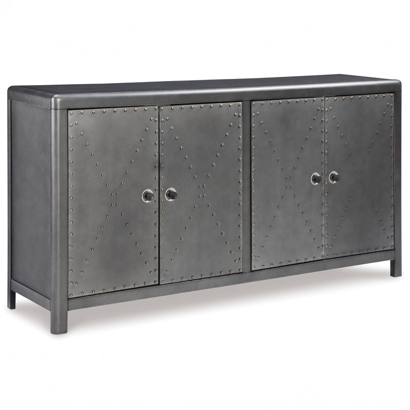 4-Door Industrial Gunmetal Accent Cabinet