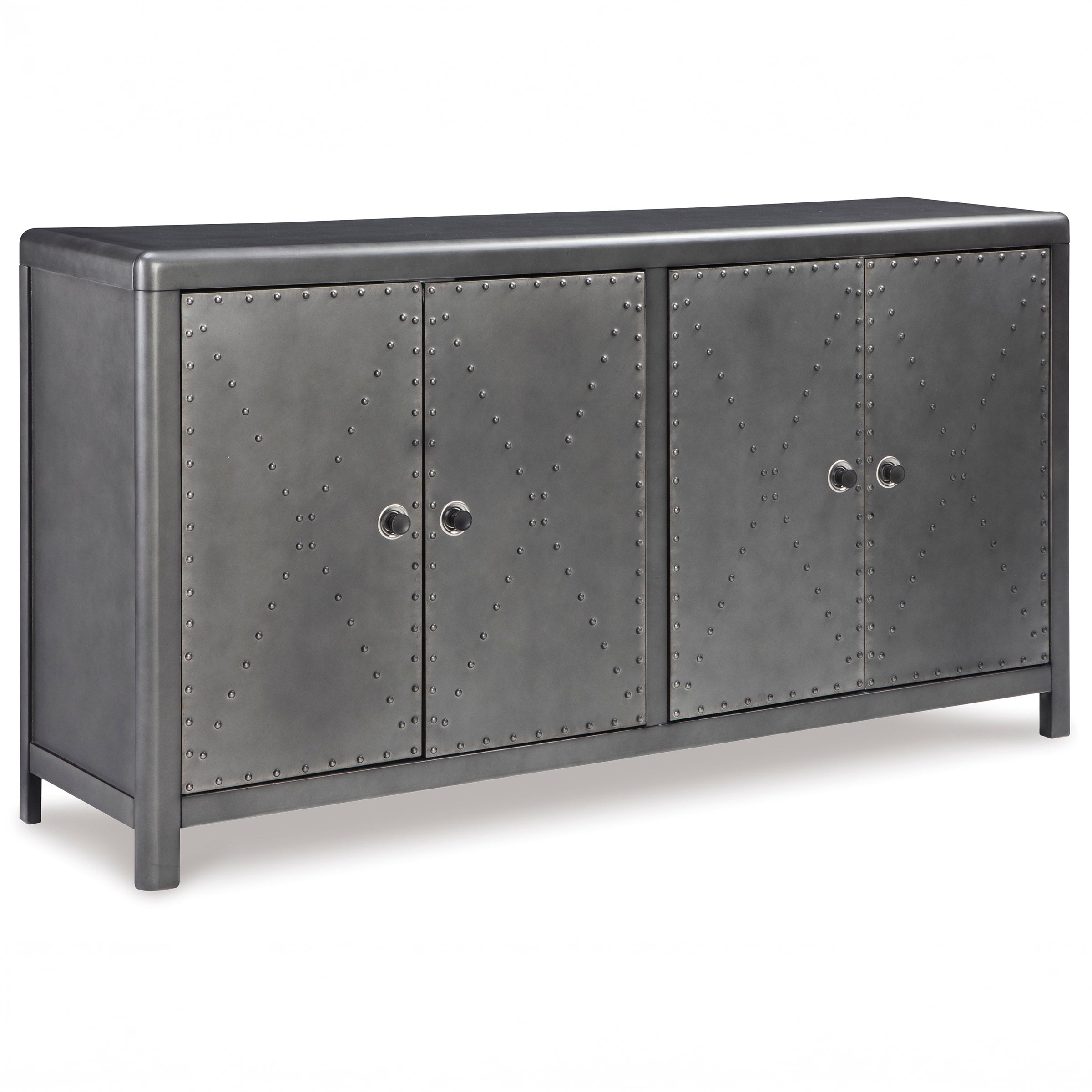 4-Door Industrial Gunmetal Accent Cabinet