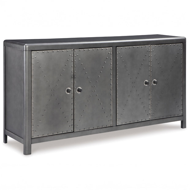 4-Door Industrial Gunmetal Accent Cabinet