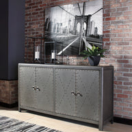 4-Door Industrial Gunmetal Accent Cabinet