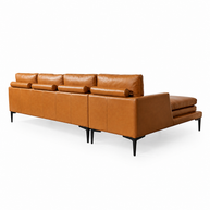 Contemporary Top-Grain Italian Leather Sectional