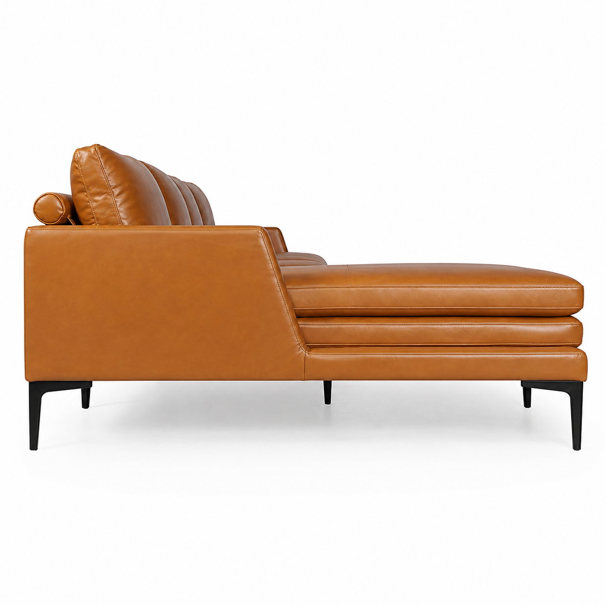 Contemporary Top-Grain Italian Leather Sectional