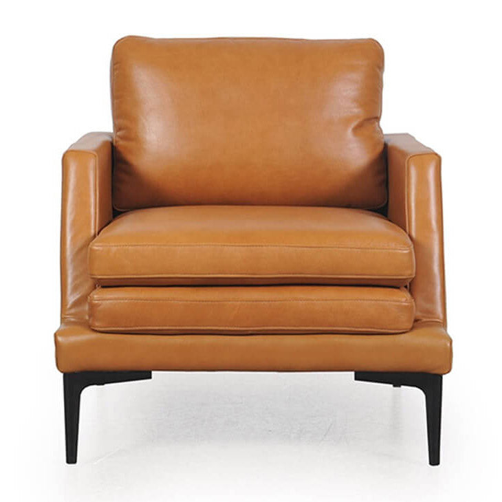 Contemporary Top-Grain Leather Accent Chair