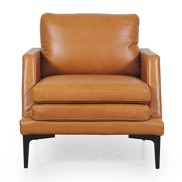 Contemporary Top-Grain Leather Accent Chair