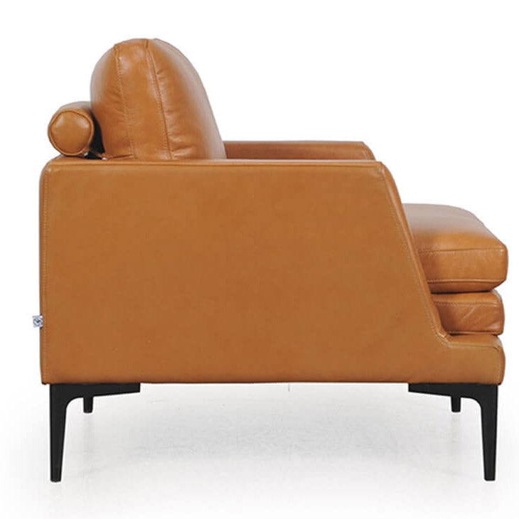 Contemporary Top-Grain Leather Accent Chair