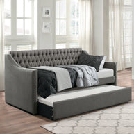 Curved Button Tufted Daybed w/ Trundle