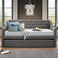 Curved Button Tufted Daybed w/ Trundle