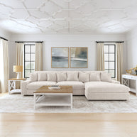 3 Piece Reversible Corduroy Sectional Sofa