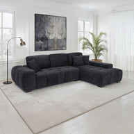 Modern Right-Facing Chaise Sectional Sofa in Upholstered Fabric | Exclusive Online Item