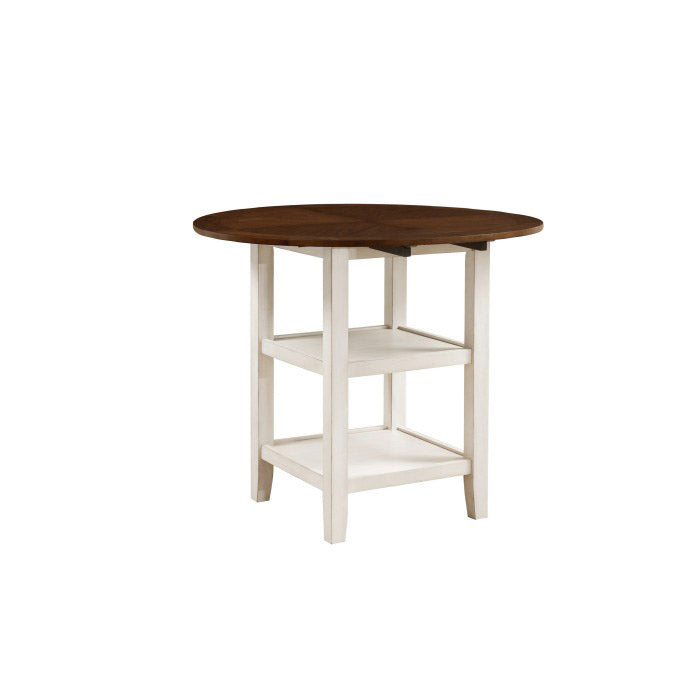 Whitewash & Dark Cherry Counter Height Table