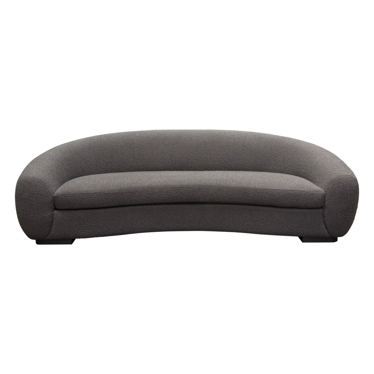 Plush Boucle Fabric Curved Sofa