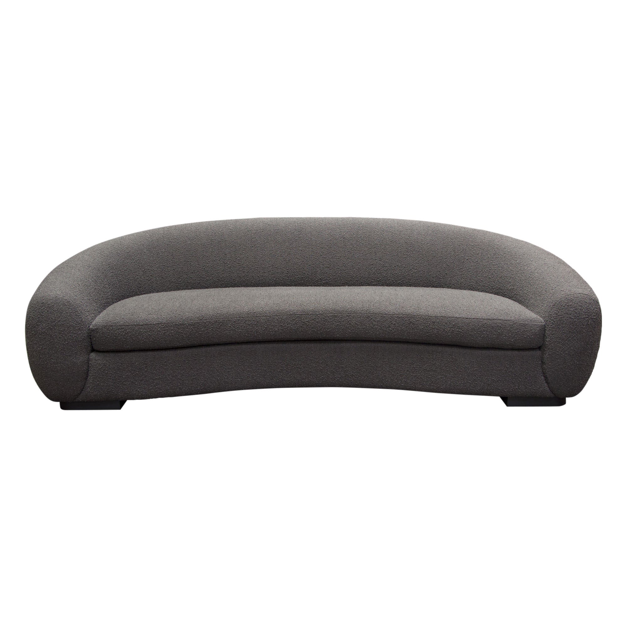 Plush Boucle Fabric Curved Sofa