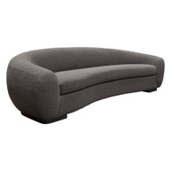 Plush Boucle Fabric Curved Sofa