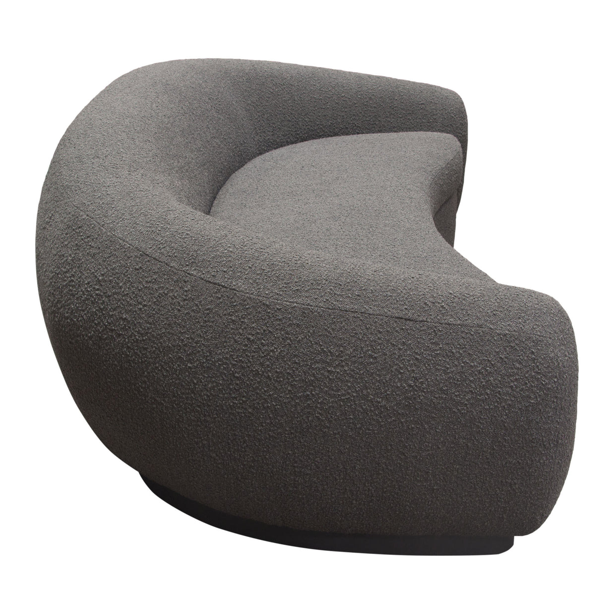 Plush Boucle Fabric Curved Sofa