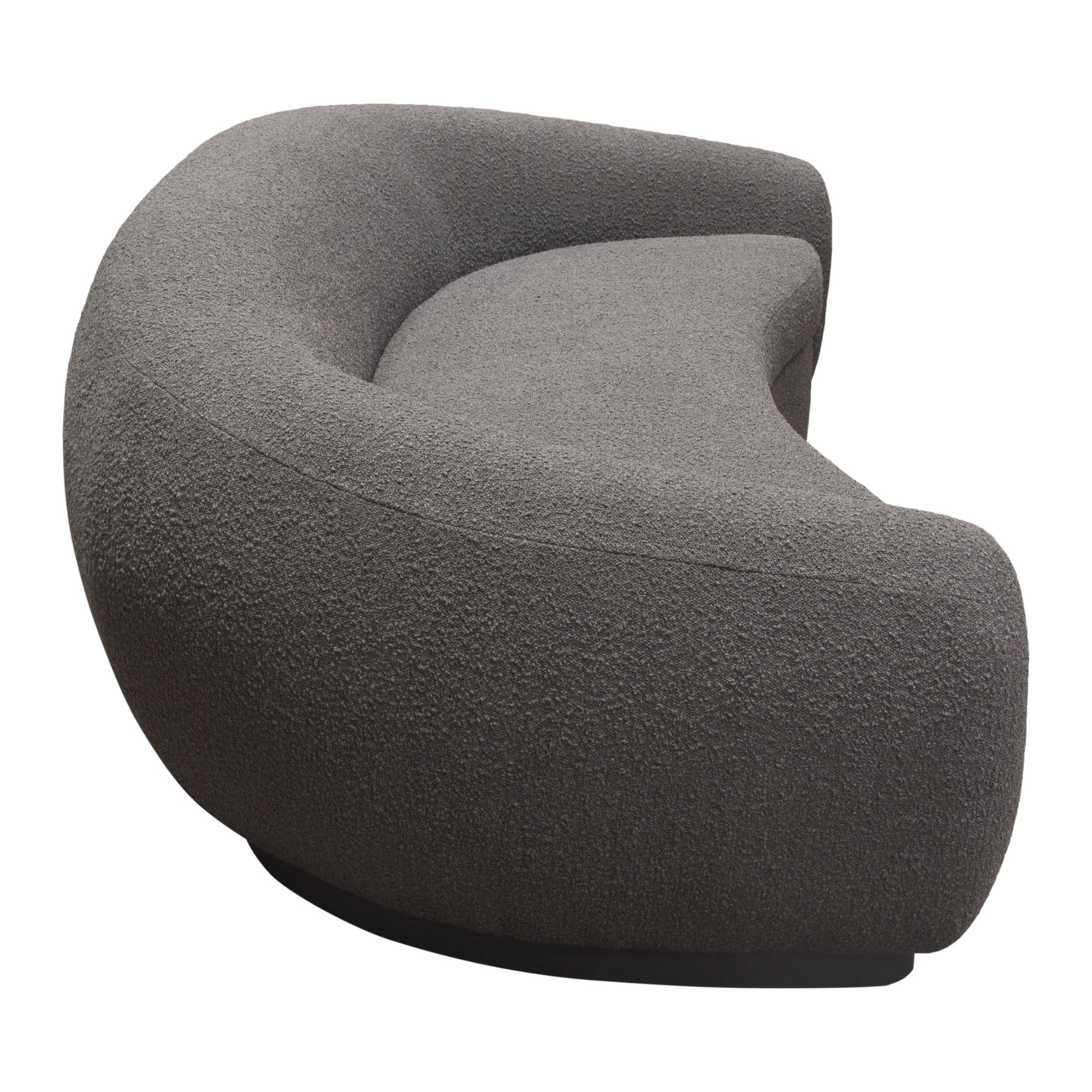 Plush Boucle Fabric Curved Sofa