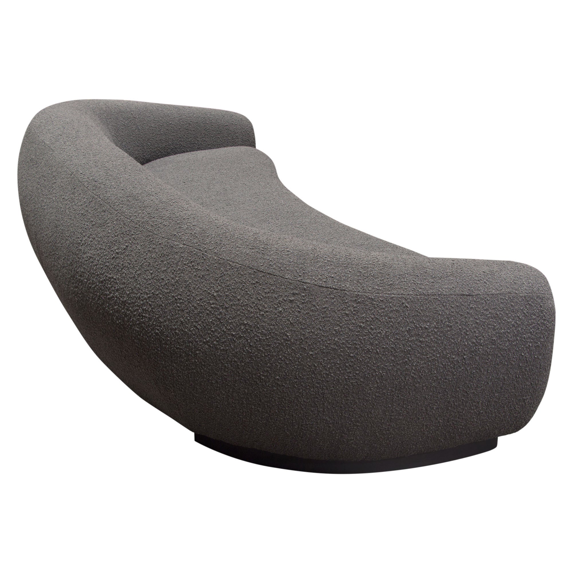 Plush Boucle Fabric Curved Sofa