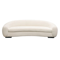 Plush Boucle Fabric Curved Sofa