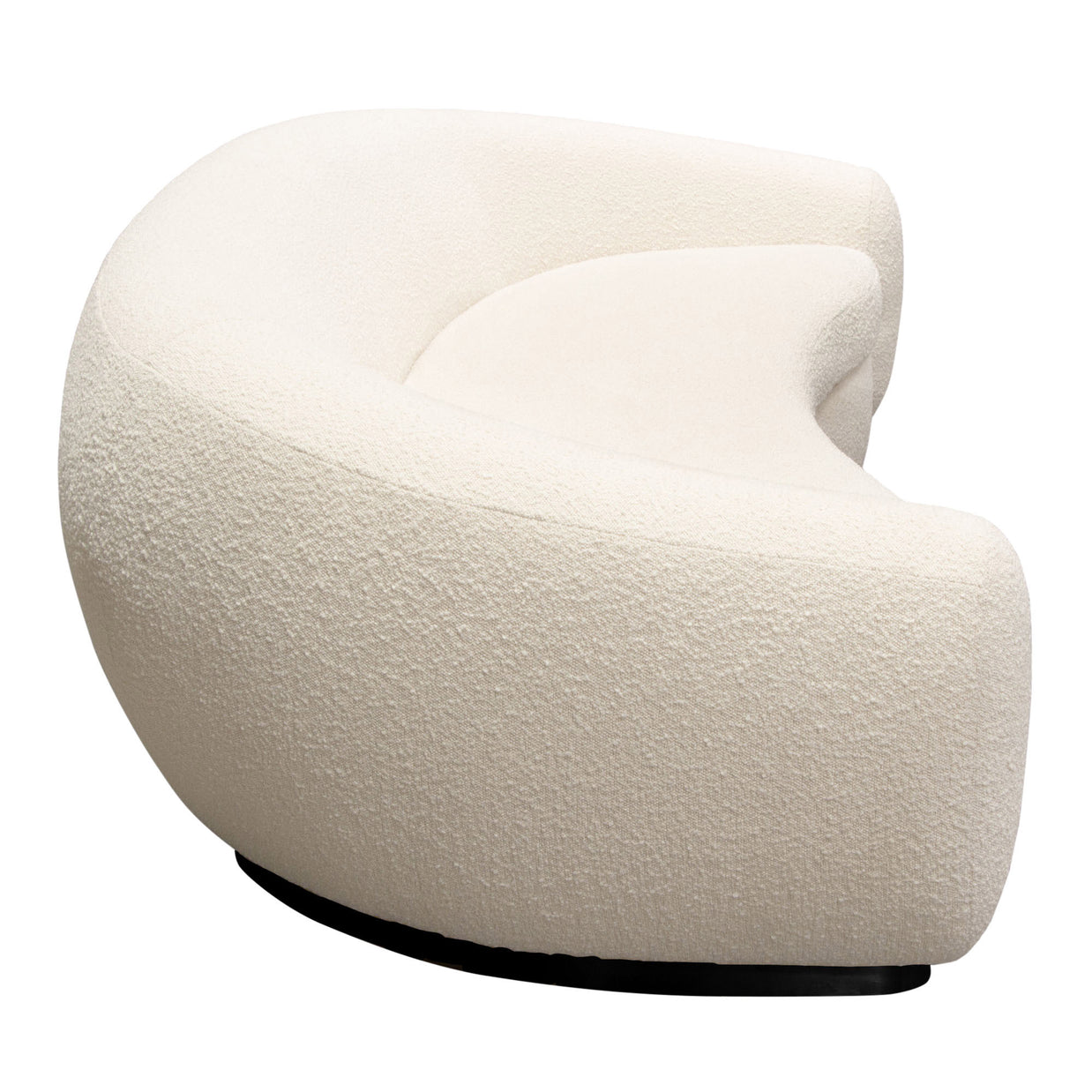 Plush Boucle Fabric Curved Sofa