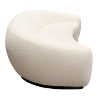 Plush Boucle Fabric Curved Sofa