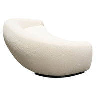 Plush Boucle Fabric Curved Sofa