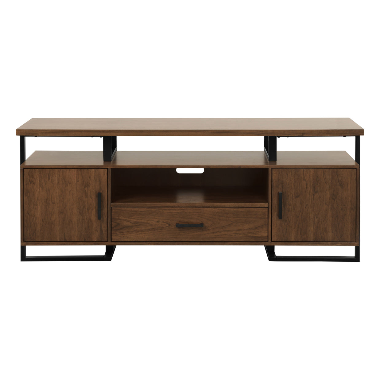 Industrial Walnut & Metal TV Stand
