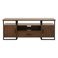 Industrial Walnut & Metal TV Stand