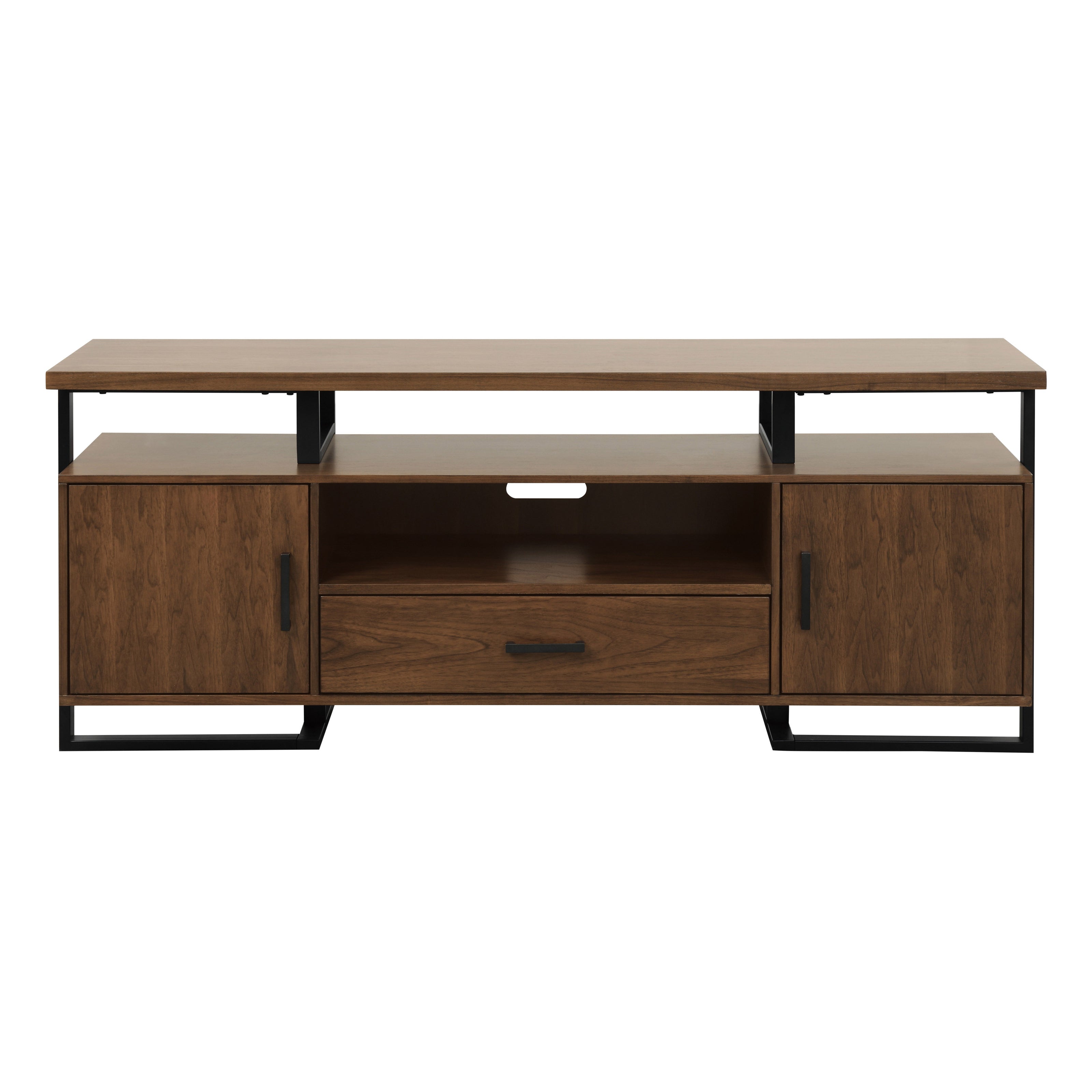 Industrial Walnut & Metal TV Stand