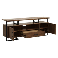 Industrial Walnut & Metal TV Stand